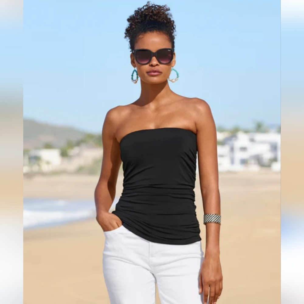 Women’s Strapless Black Tube Top - New